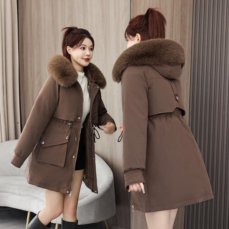 Pie Overcome Winter New Down Cotton-padded Clothes Women's Medium and Long Thickened Cotton-padded Clothes Removable Liner Cotton-padded Jacket