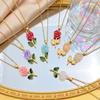 Ribbon Rose Flower Luxury Style Necklace Accessory Summer Fashion Versatile Fresh and Light Titanium Steel Necklace