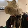 Animal Ear Flap Hat, Cute Plush Trapper Hat for Women, Winter Knit Cap with Fuzzy Ears, Warm Thermal Winter Hat for Cold Weather