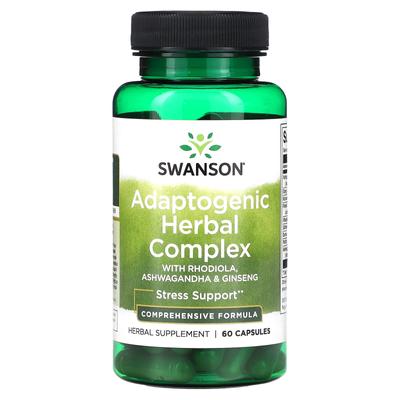 Swanson Adaptogen Herbal Complex with Rhodiola, Ashwagandha and Ginseng, 60 Capsules