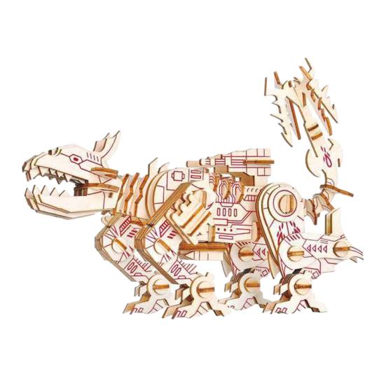 3D Robot Puzzle Model DIY Wooden Puzzle Assembly Toy Mechanical Robot Airplane Dog Building STEM