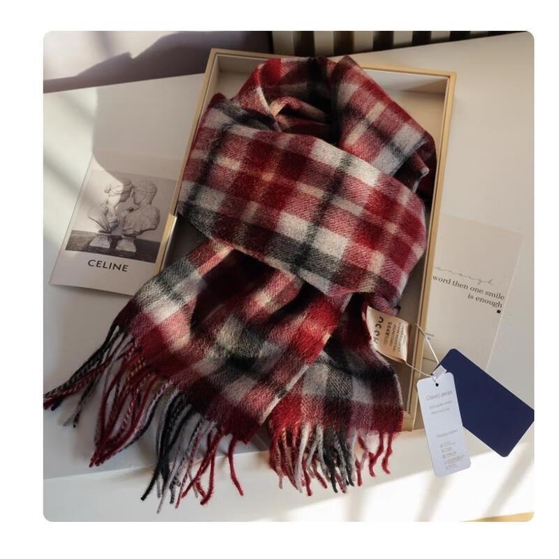 HANDUNYOU Plaid Winter Scarf