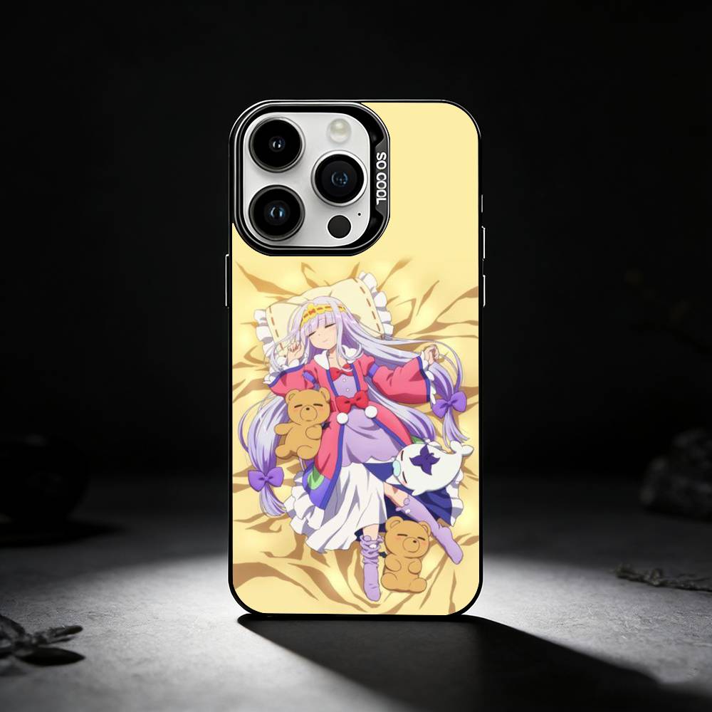 S-Sleepy Demon C-Castle Phone Case For iPhone 17,16,15,14,13,12,11 Plus,Pro Max,XS,Colored Silver Phone Case