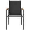VidaXL Set of 6 Garden Chairs, Patio Seats, Balcony Chairs, Outdoor Gardening Patio Furniture, Black 3187086