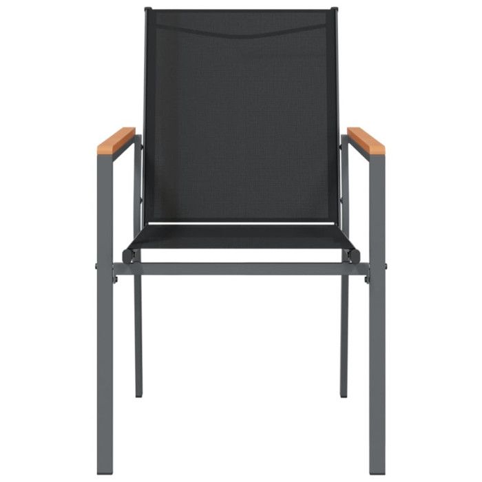 VidaXL Set of 6 Garden Chairs, Patio Seats, Balcony Chairs, Outdoor Gardening Patio Furniture, Black 3187086