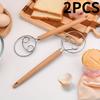 Frusta Danese per Impasto in Acciaio Inossidabile con Manico in Legno, Mixer Manuale Versatile per Pane, Pasticcini e Torte, Utensile da Cucina
