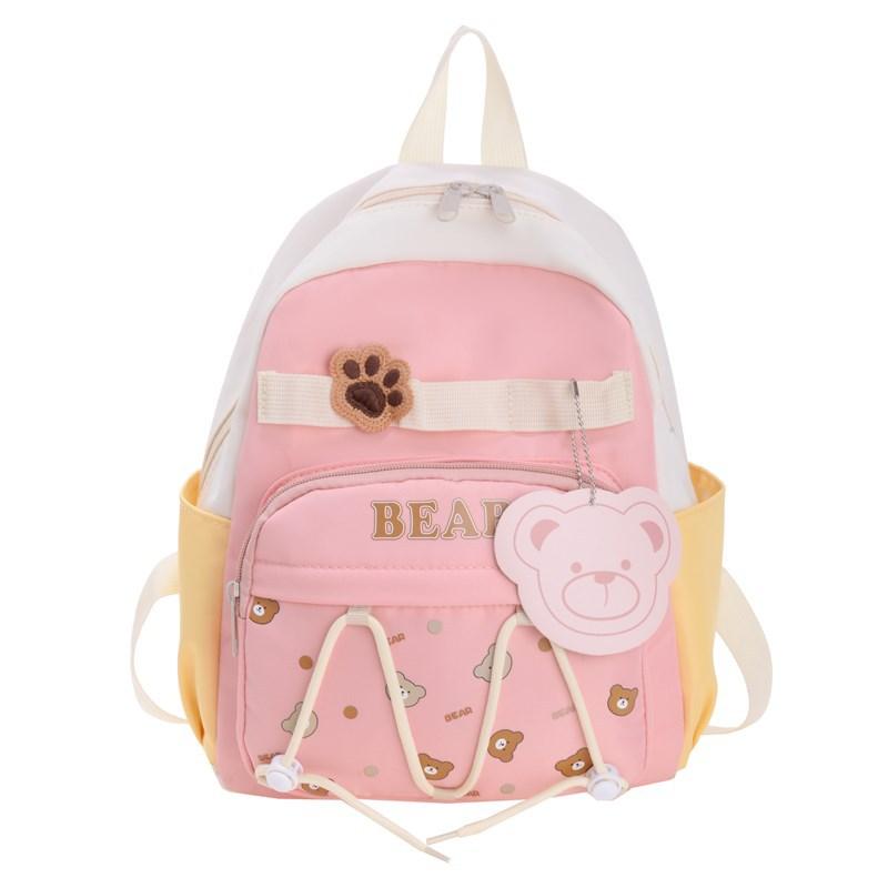 Kindergarten Primary School Students Schoolbag Cute Cartoon Cute Bear Boys And Girls Backpack Printed Children S Bag розовый