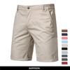 Sommer Bomull Ensfargede Shorts Menn Høy Kvalitet Avslappet Forretnings Sosiale Elastisk Midje Menn Shorts Strandshorts Rette Fem-punkts Bukser Verktøybukser Menn