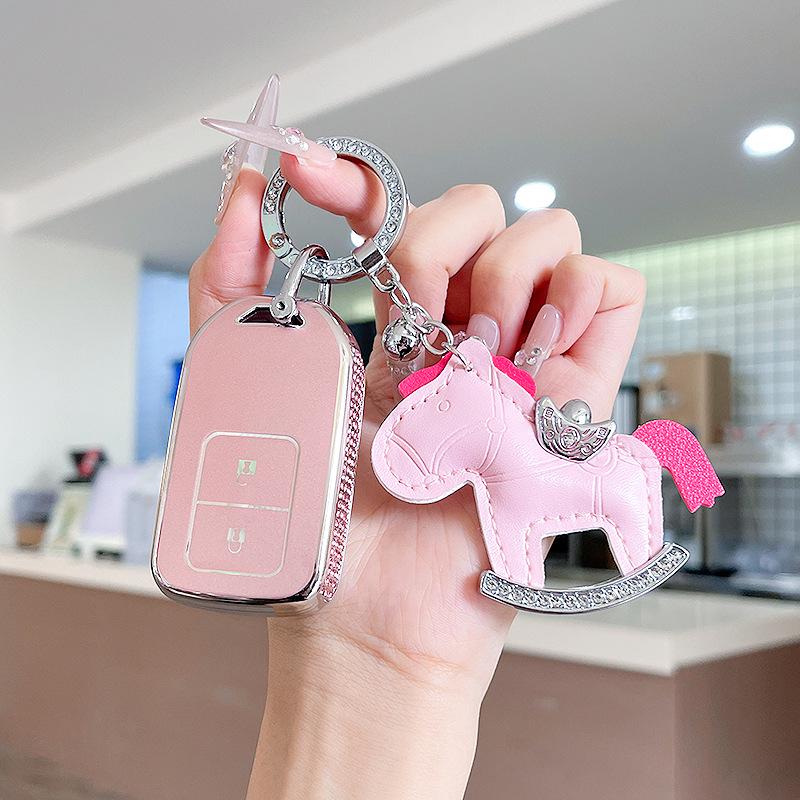 Premium Women's Car Key Case for Honda Accord, Civic, CR-V, Fit, Odyssey, Vezel, Lingpai, and XR-V
