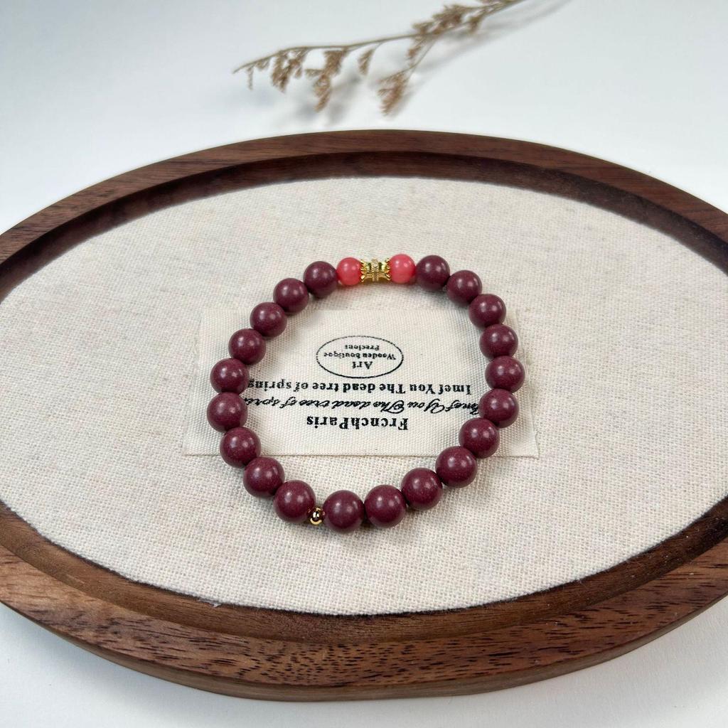 Putuo Mountain Southern Red Beaded Bracelet - Chinese Style, Original Design for Girls & Best Friends