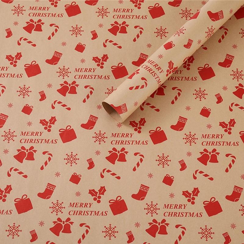 Christmas Themed Wrapping Paper Set 5 Pack 50x74cm Thick Recyclable Materials Assorted Seasonal Artwork