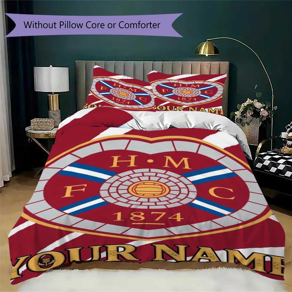 Custom Name Heart of Midlothian Pattern Bedding uilt Set uilt Cover Pillowcase Home Decoration Birthday Gift (1*duvet cover+2*pillowcase without core)