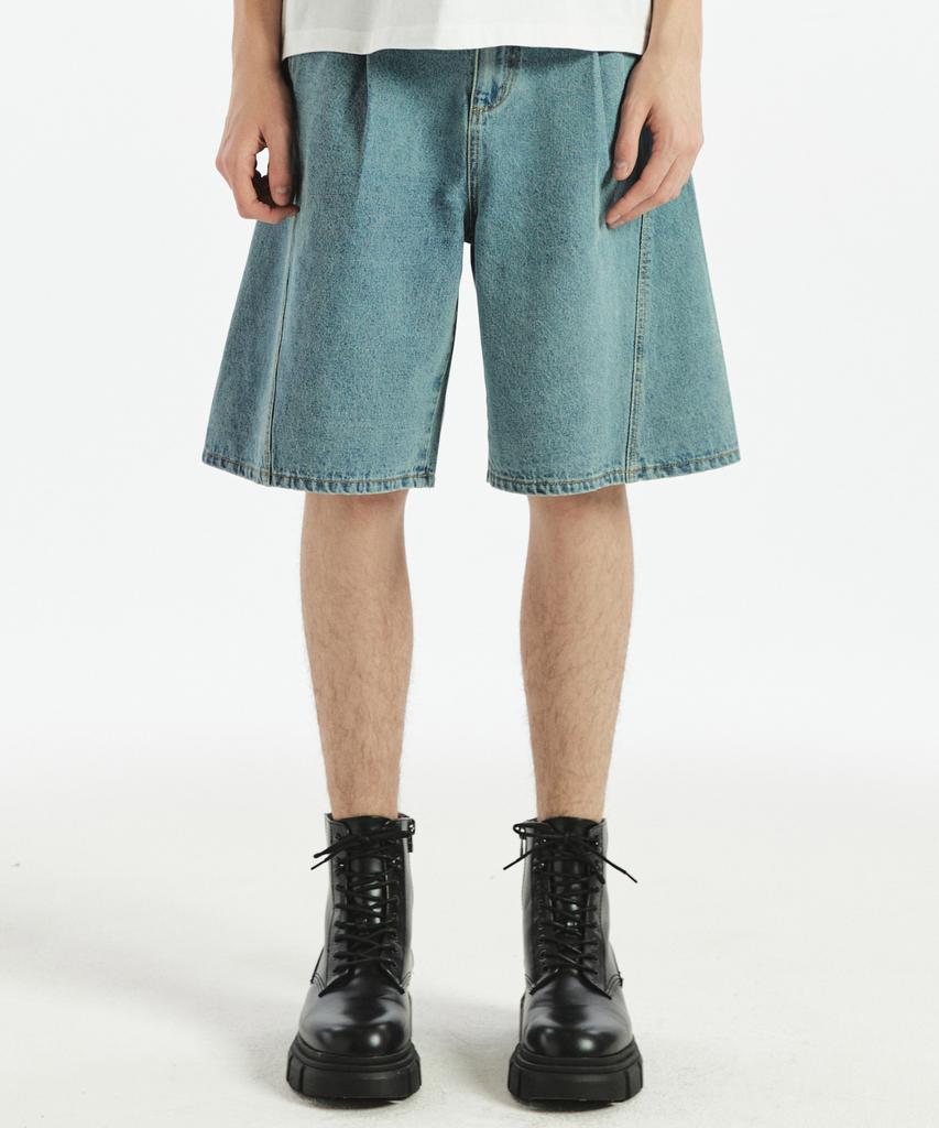 FALLETT Bermuda Denim Shorts Blue