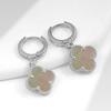 Womens Four Leaf Clover Earrings 18K Gold Plated Red Agate Luxury Fashion Jewelry