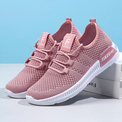 Zapatos de mujer Otoño Nuevos zapatos de moda Zapatos planos sencillos Zapatos de mujer voladores de punto Zapatos para correr para mujer