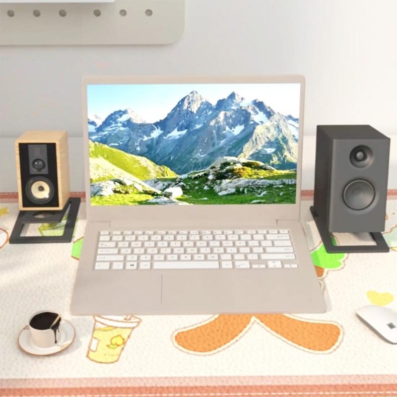 2 Piece Sturdy Desktop Speaker Mount for 8in Speakers Featuring Easy Installation and Stable Support Enhances Sound