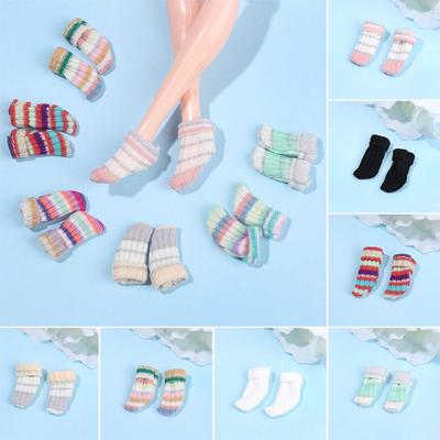 Cute Stripe Doll Socks Mini Clothes Accessories Ob11 Doll Stocking  For 1/3 1/4 1/6 1/12 Dolls