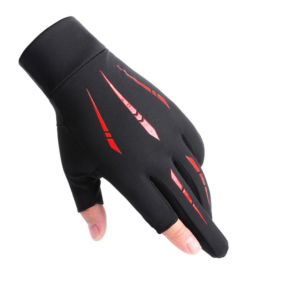 1 Pair Men Women Motorcycle Sunscreen Gloves Exposed-two-finger Breathable Light Non-slip For Outdoor Sports Driving Fishing