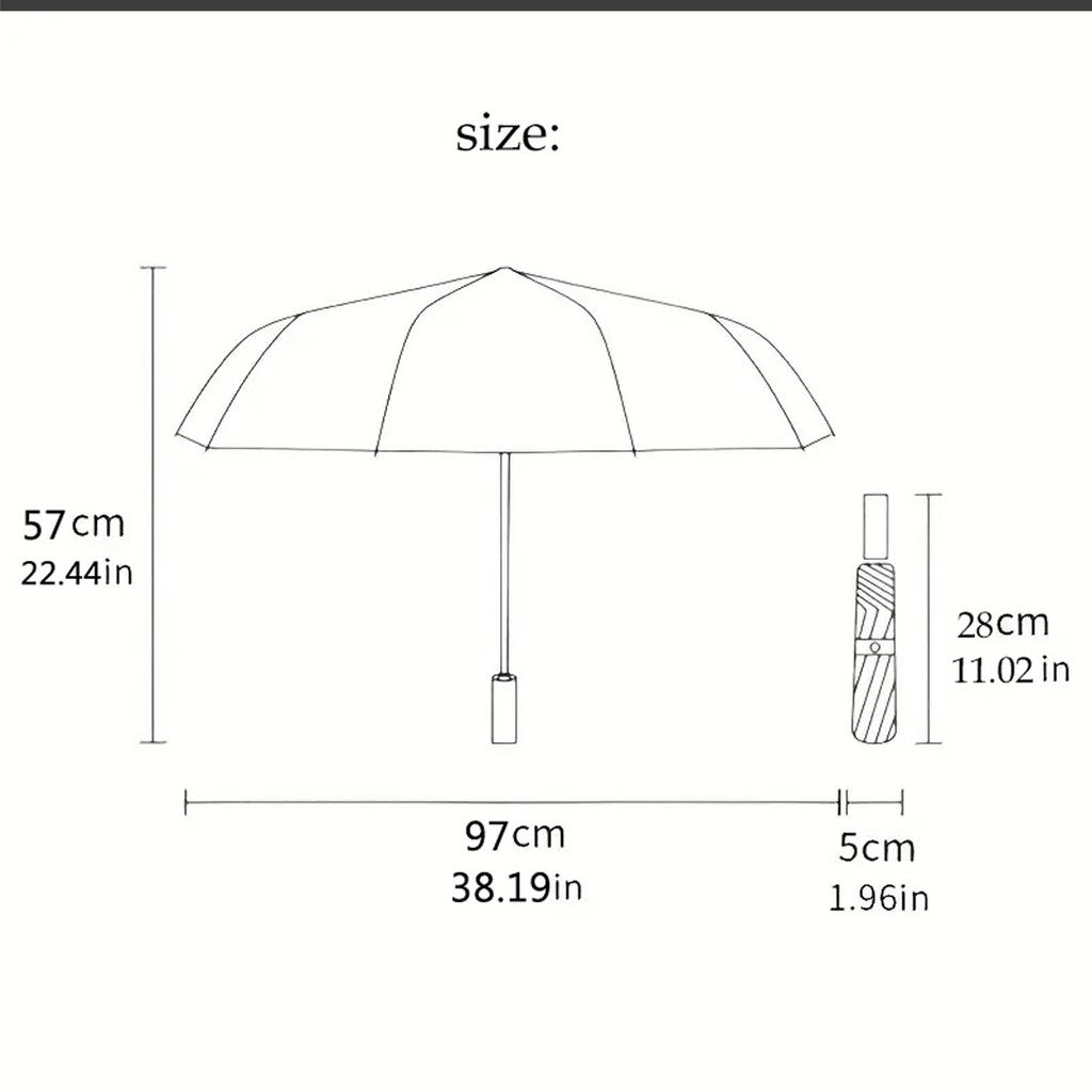 1pc Kpop Outdoor Automatic Umbrella Sturdy 8 Rib Shaft Lightweight for Outdoor Daily Use Fashion Lovers Spiritual Gift