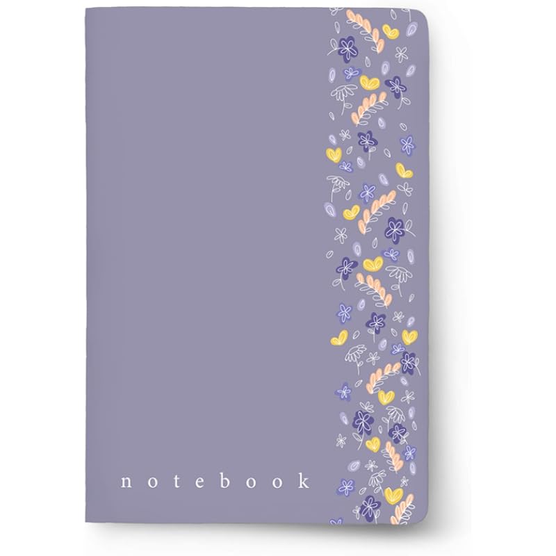 Factor Notes Notebook: 100 Gsm Ivory Shade Paper Journal Diary, A5, 144 Pages (The Lavender Wildflower, Plain)