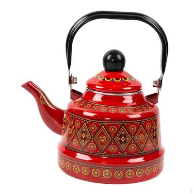 2.5L Enamel Tea Kettle Portable Water Pot Tableware Classic Design Non-Whistling Stovetop