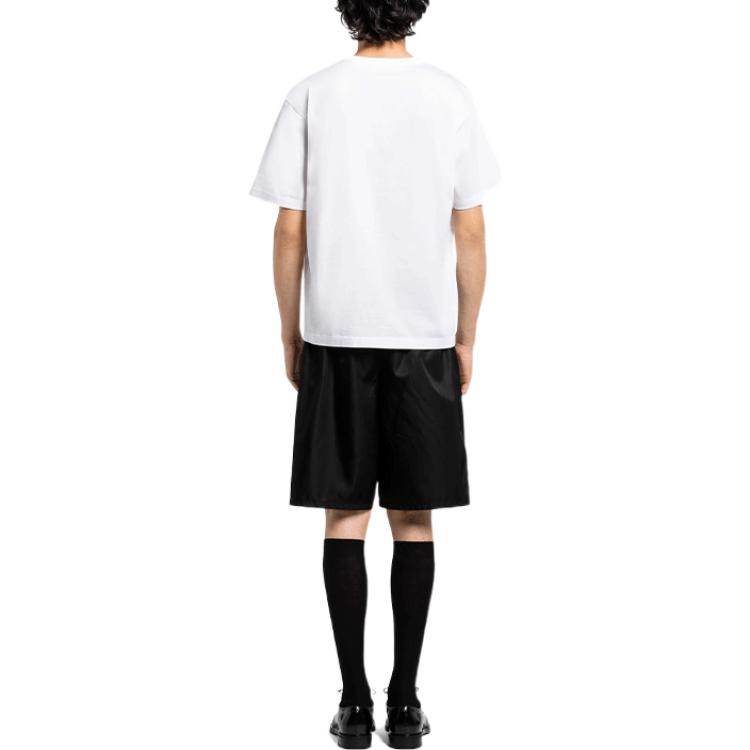 PRADA T-Shirts Men's White Crew Neck Moderate UJN787-1Z53-F0009-S-221