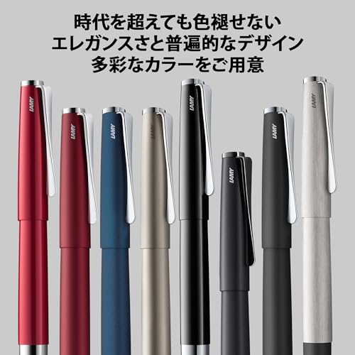 LAMY Studio Schwarzer Füllfederhalter - Eleganter Metallkörper - Stahlfeder (Teilweise platinbeschichtet) - Federstärke EF - Enthält LAMY T10 Blaue Tintepatrone