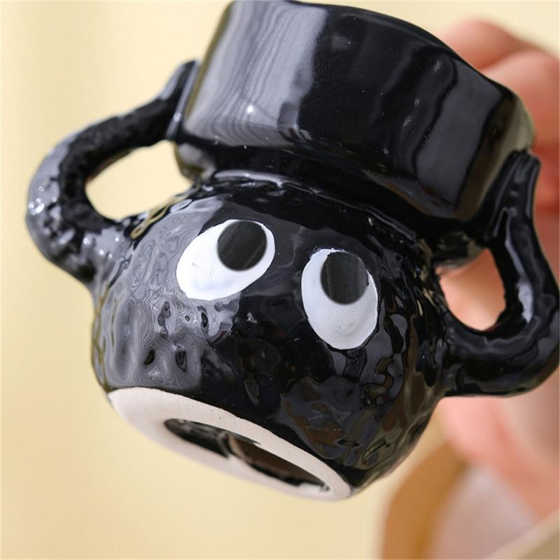 Unique Small Cartoon Briquette Candle Holder Ceramics Tealight Candle Stand for Home Decors Living Room or Bedroom