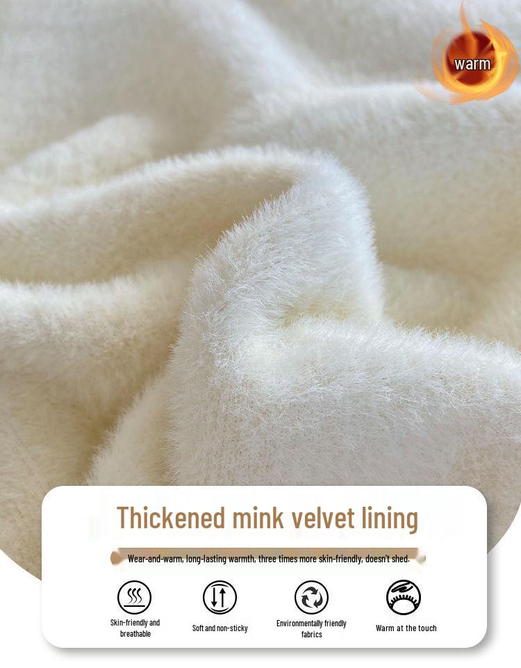 Women's Fleece-Lined Thick Sweater for Autumn/Winter, Half-High Collar Plush Base Layer, High-Grade Warm Top.