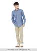 Amazon Essentials Men's Regular Fit Chambray Shirt, Long Sleeve, Rinse, Size L