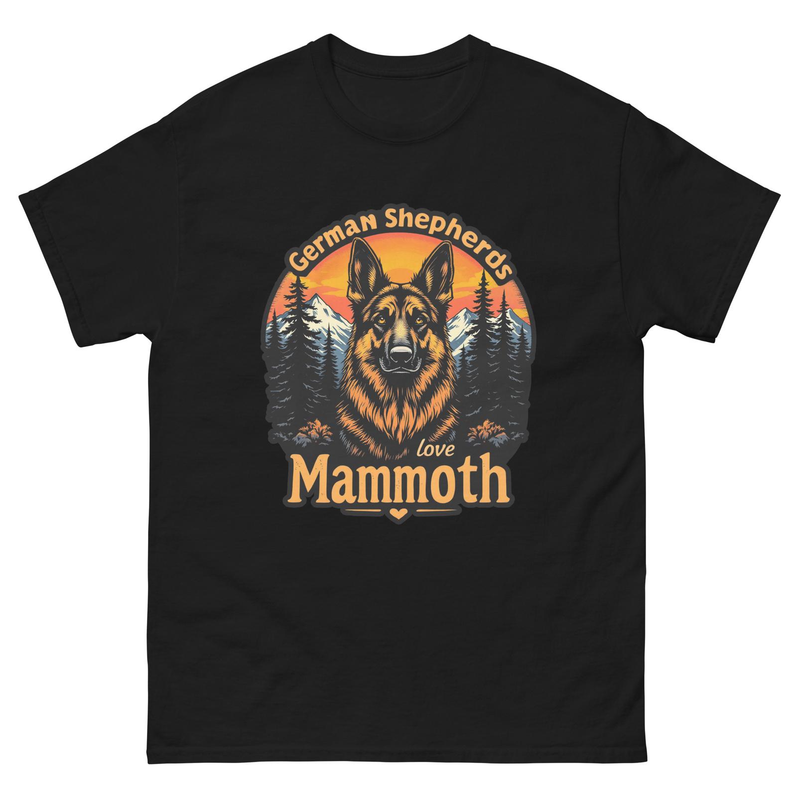 German Shepherds Love Mammoth Ski Snowboard Dog Unisex classic tee XL