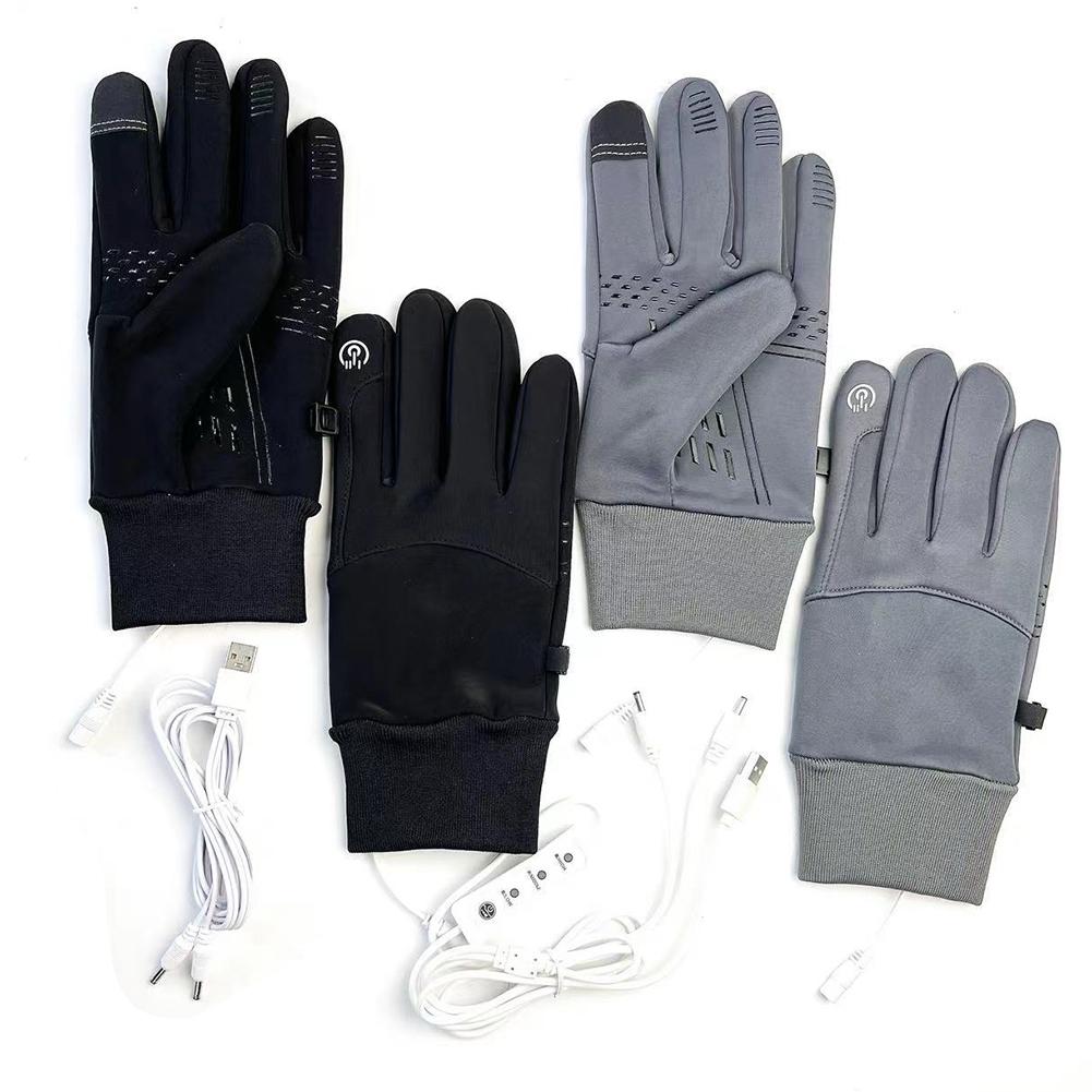 Men Women USB Heated Gloves Thermal Touch Screen Gloves Cold Weather Gloves Ski Gloves for Outdoor Cycling Skiing Hiking