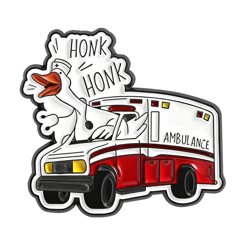 Silly Goose Ducktor Enamel Pins X-ray Ambulance Nurse Doctor Brooches Lapel Badges Clothes Funny Jewelry Gift for Friends