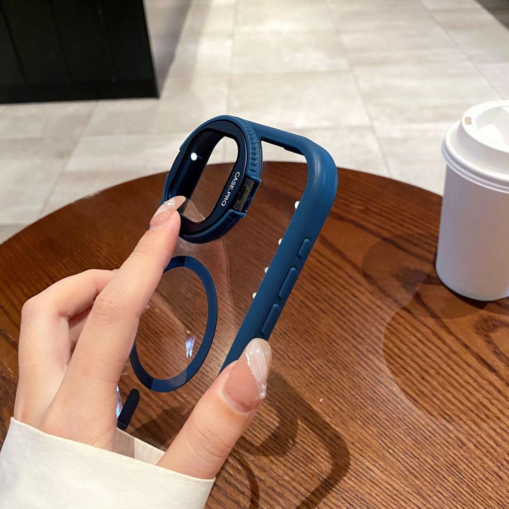Transparent lens holder Magnetic mobile phone case for Apple 17PROMAX trend 16 Lens protection 12 personality 11