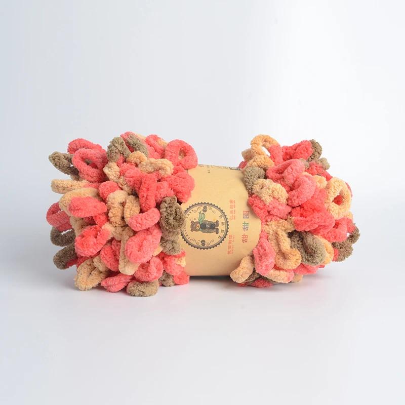 500g/Lot Hand Knitting Finger Loop Yarn Crochet Super Warm Puffy Circle Cotton Braided Rope Puffy Smart Polyester Sock Toy