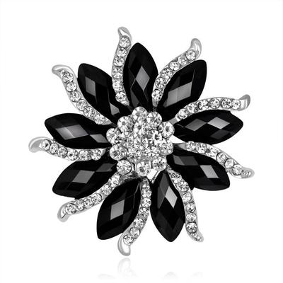 Women Girls Rhinestone Flower Brooch Girls Plated Alloy Breastpin Scarf Clothing Pin Jewelry Gift