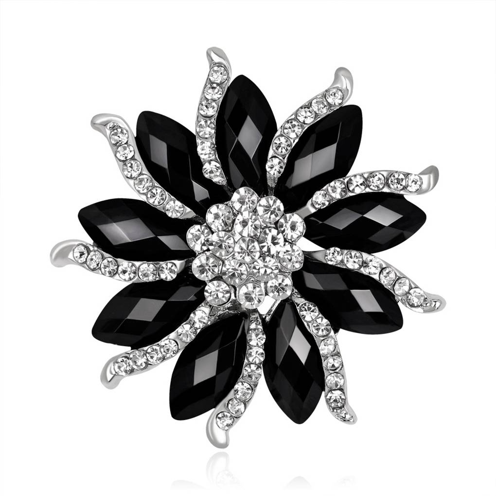 

Women Girls Rhinestone Flower Brooch Girls Plated Alloy Breastpin Scarf Clothing Pin Jewelry Gift