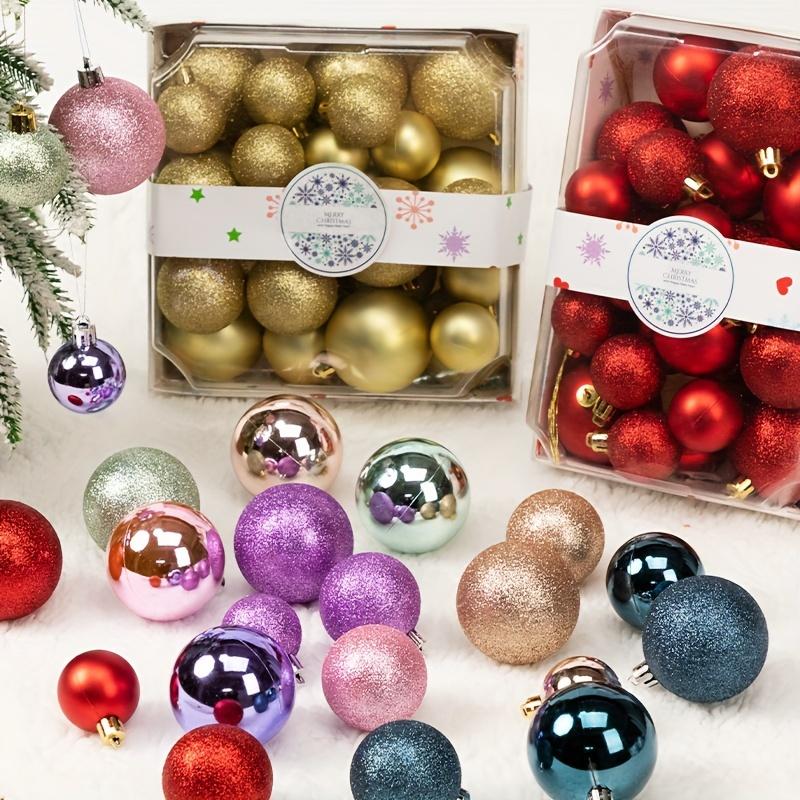 42pcs Classic Christmas Ornament Set - Assorted Colors, Round Plastic Hanging Balls for Tree Decoration, for Christmas