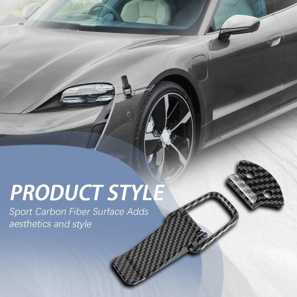 2PCS Car Bumper Clips, Bumper Quick Release, Front Rear Bumper Fastener Kit, Durable Carbon Fiber Car Bumper Security Hook Lock Clips, Universal Car