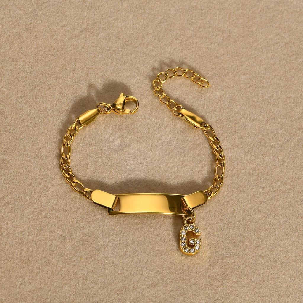 Stainless Steel Alphabet Bracelet for Kids and Ladies - Fashionable, Simple Jewelry