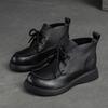 Fashion GKTINOO 2024 Women Platform Boots Chunky Motorcycle Genuine Leather Booties Fashion Female Height Flat Shoes Ladies Botas Combat