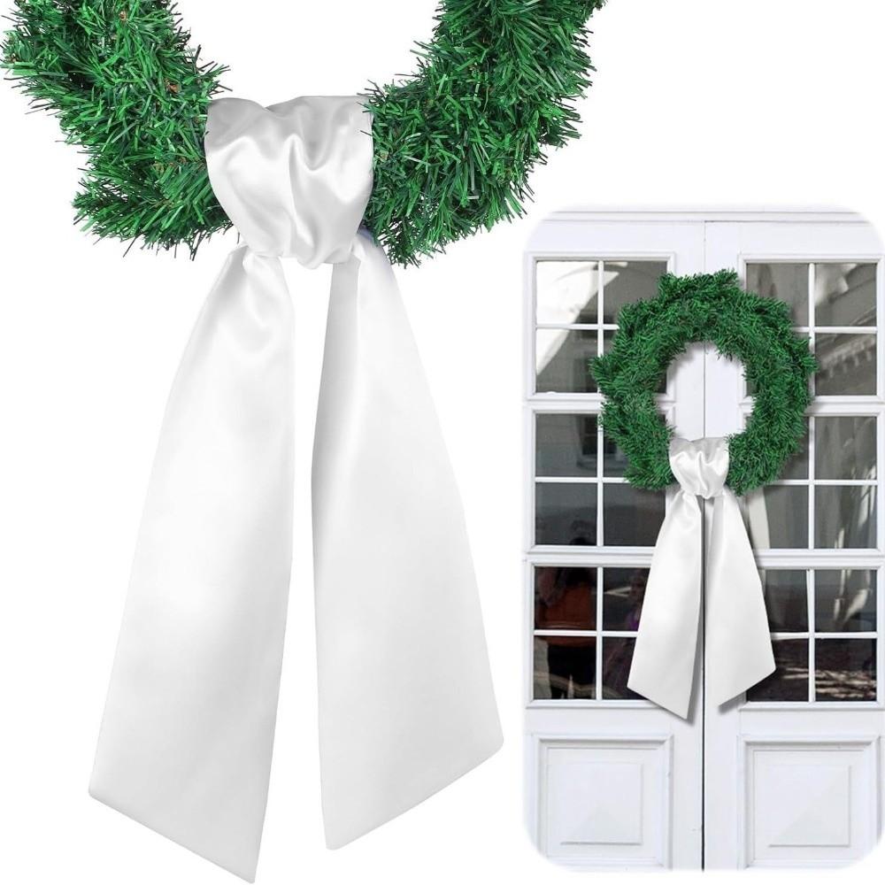 Adjustable Wreath Sash Soft Wreath Sashes Pure Holiday Wreath Decor  Front Door Hanging