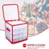 1pc Christmas Ornament Storage Box With 64 Compartments, Snowflake Christmas Ball Storage Containers With Zippered