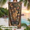Rabbit Family Frame Theme Quick Dry Beach Towel Custom Name Text Print Large Sand Resistant Towel Beach Vacation