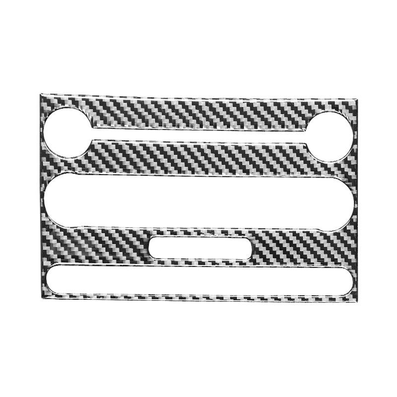 

For Ford Mustang 2005-2009 Carbon Fiber Auto Central Control Air Conditioner Multimedia CD Panel Trim Frame Decoration Sticker CD Panel-Black