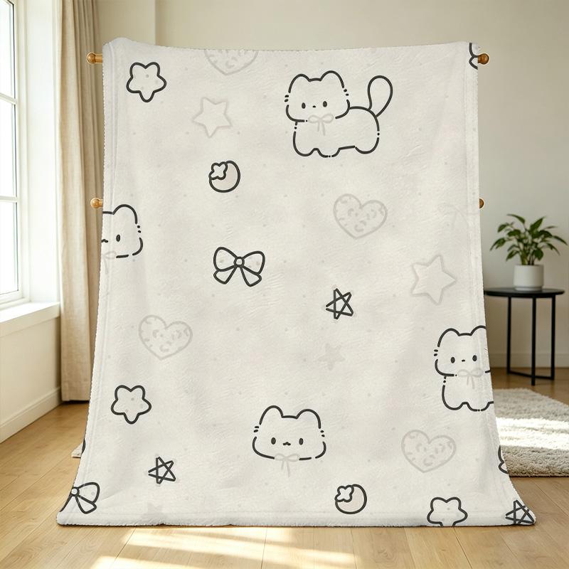 Bordered Flannel Throw Blanket Soft Skin-friendly Anime Theme, Cozy Warm for Home, Couch, Christmas & Halloween Use, Enhance Sleep Quality