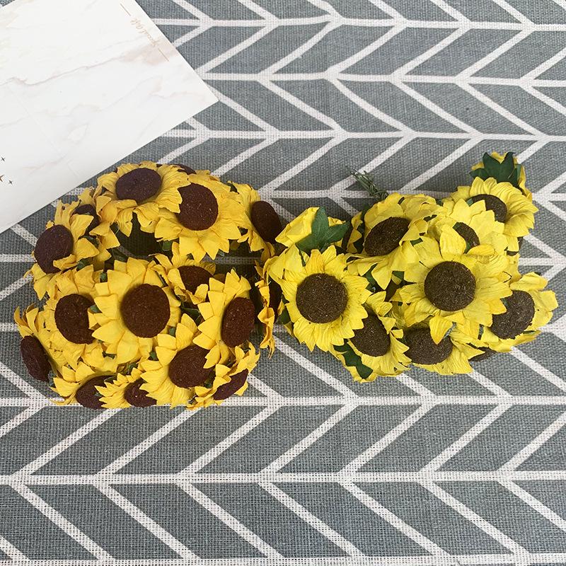Sunflower Paper Flower DIY Wedding Candy Box Accessories Gift Packaging Decoration - Small Sunflower Flowers