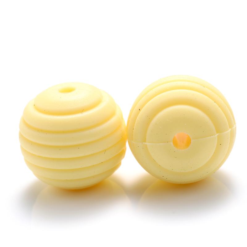 10 Stück/Los 15mm Baby-Silikonperlen Beißringe für 4-6 Monate Spiral-Lebensmittelechtes Silikon Beißring Schnuller Kette Halskette Herstellung