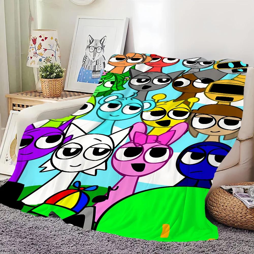 Cartoon S-Sprunki Blanket Soft And Comfortable Nap Blanket Suitable For Iiving Room Office Bedroom Warm Birthday Home Kid Gift