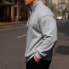 Men Quarter Zip Sweatshirt Mock Neck Fleece Lined Pullover Solid Color Loose Casual Warm Sweatshirt for Winter Sports Street Party Wear